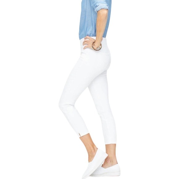 New Women’s NYDJ Skinny Ankle Pull-On Jeans With Slit Size 10 Petite - Picture 1 of 8